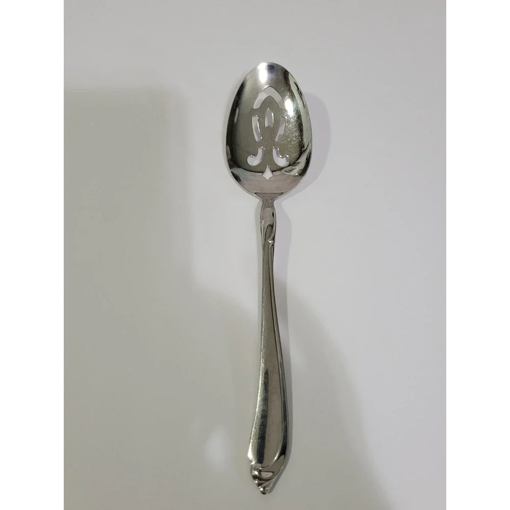Oneida Craft Stainless Steel Slotted Serving Spoon Whispering Sand 8.25